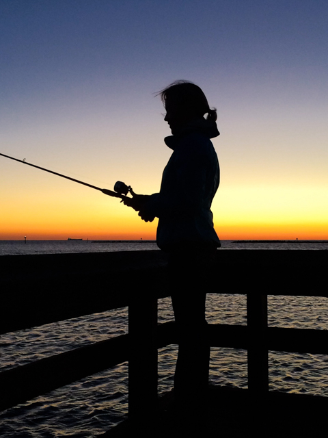 One of the great features of the Cape Charles beach is the free fishing pier! Sunset is a beautiful time to drop a line.