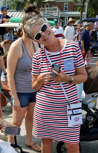 Kathy enjoying the Cape Charles 4th of July Parade.