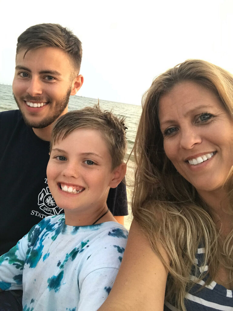 Christy with her sons, Hunter and Jacob.