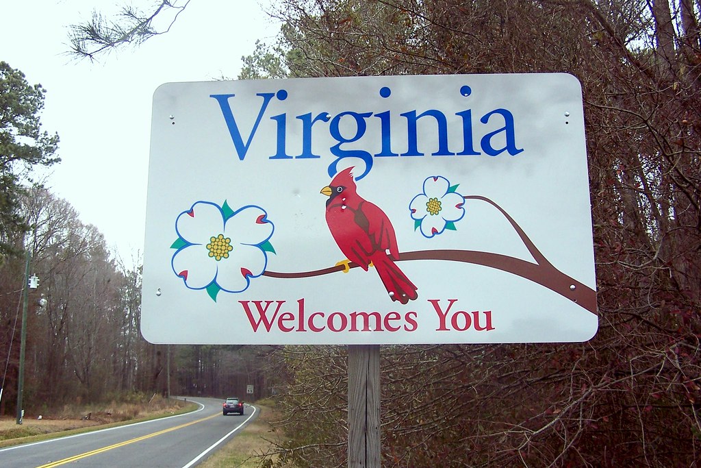 virginia welcomes you sign on highway