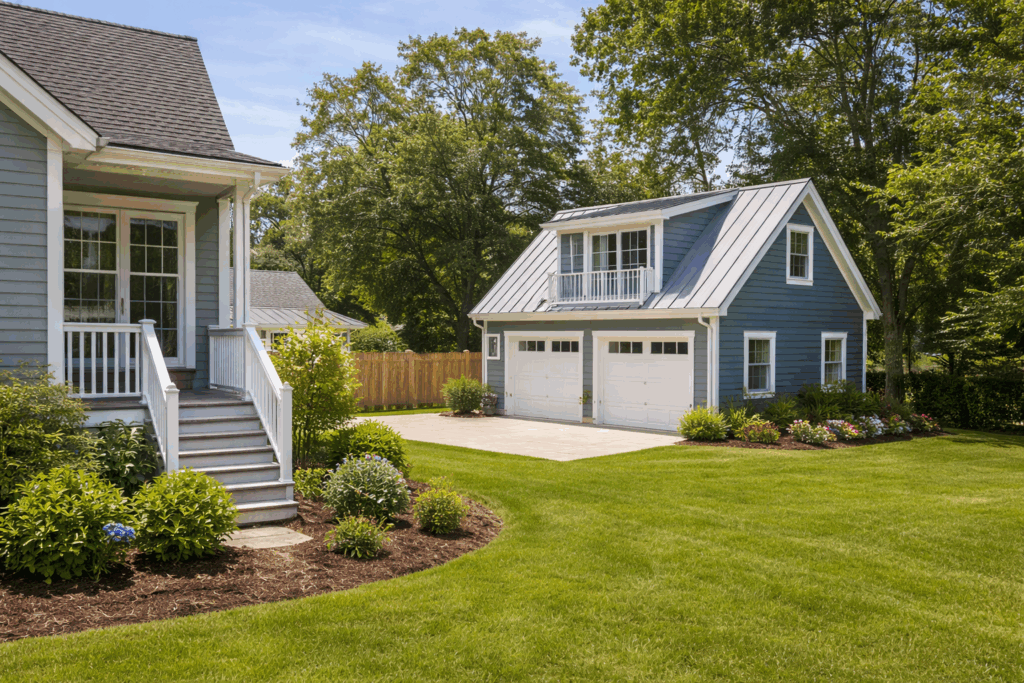 Accessory dwelling unit (ADU) behind a single-family home in Cape Charles, Virginia