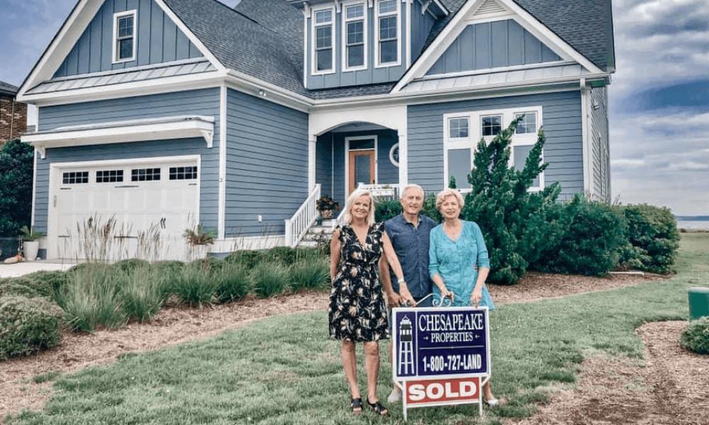 House for sale sign in Cape Charles VA neighborhood
